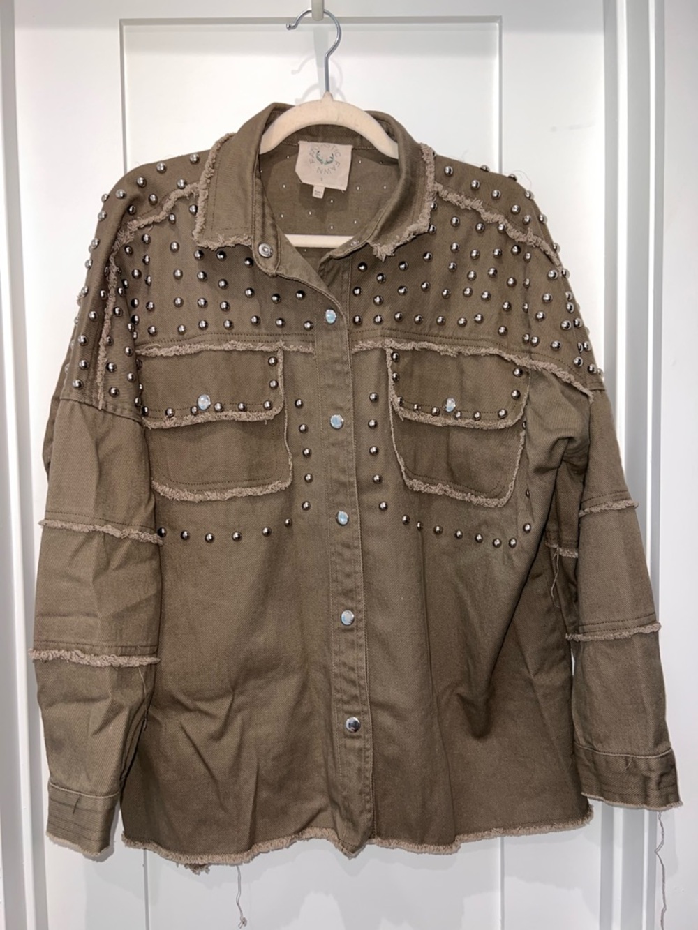 Fantastic Fawn Olive Studded Utility Jacket